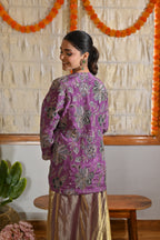 Festive Purple Zari Kurta Sharara Set