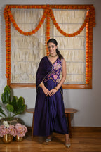 Royal Amethyst Draped Skirt Set