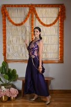 Royal Amethyst Draped Skirt Set