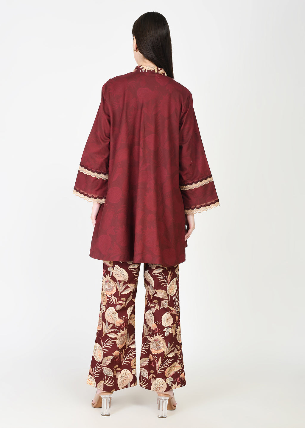 Taapsi Maroon Corduroy Coord Set