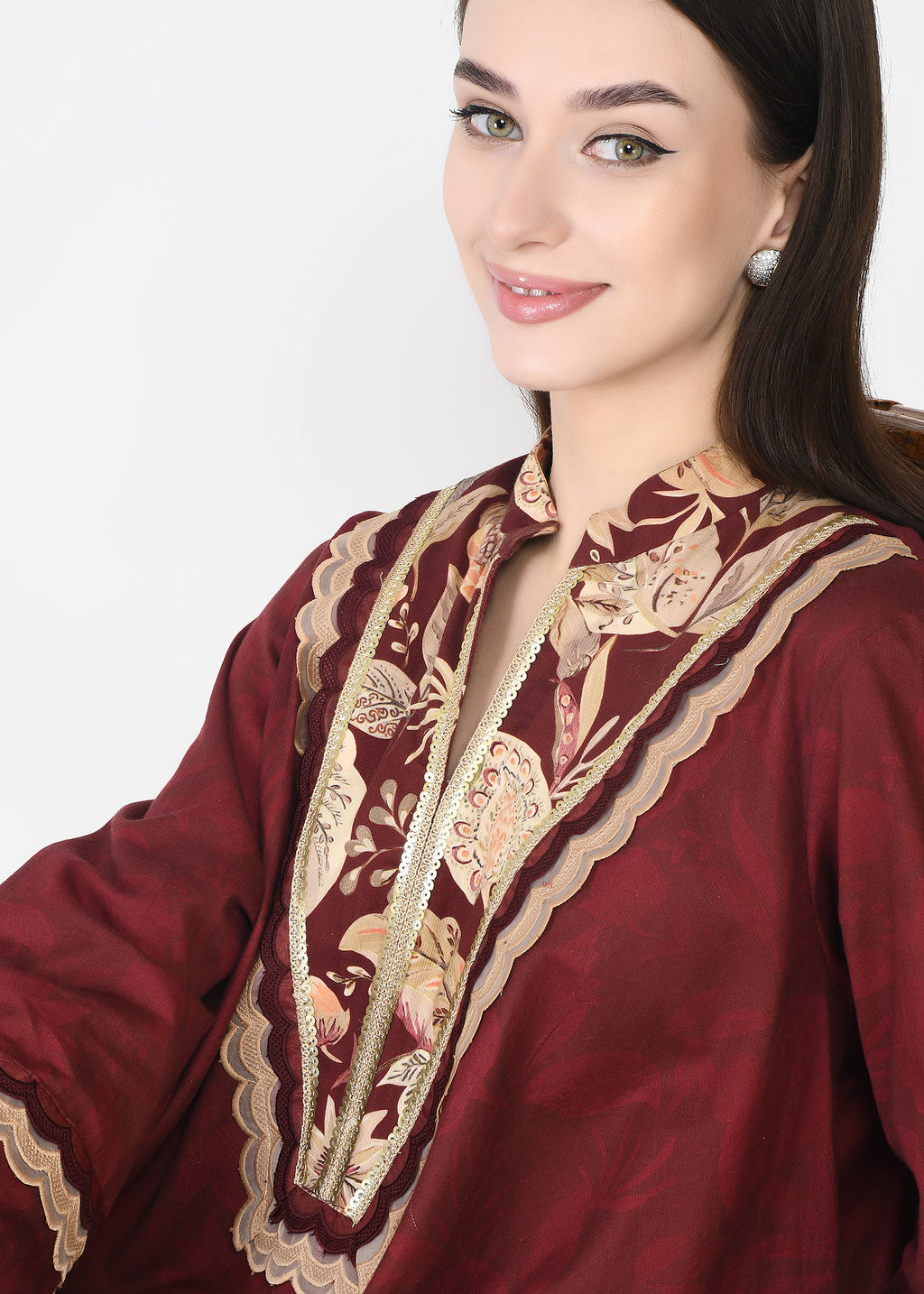 Taapsi Maroon Corduroy Coord Set