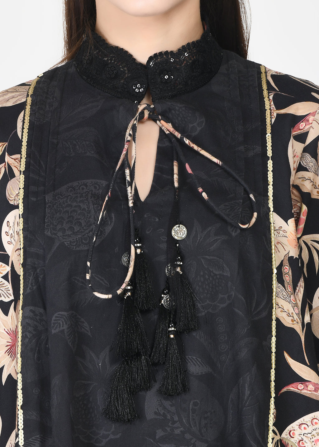 Taapsi Black Corduroy Coord Set