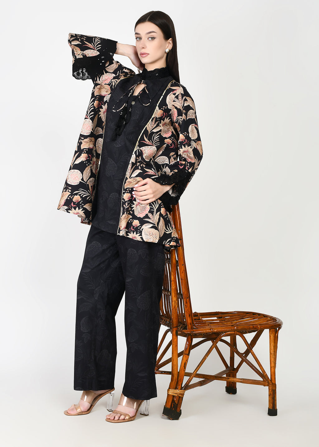 Taapsi Black Corduroy Coord Set