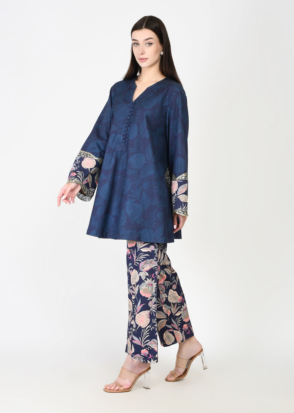 Taapsi Blue Corduroy Coord Set