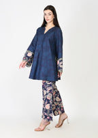 Taapsi Blue Corduroy Coord Set