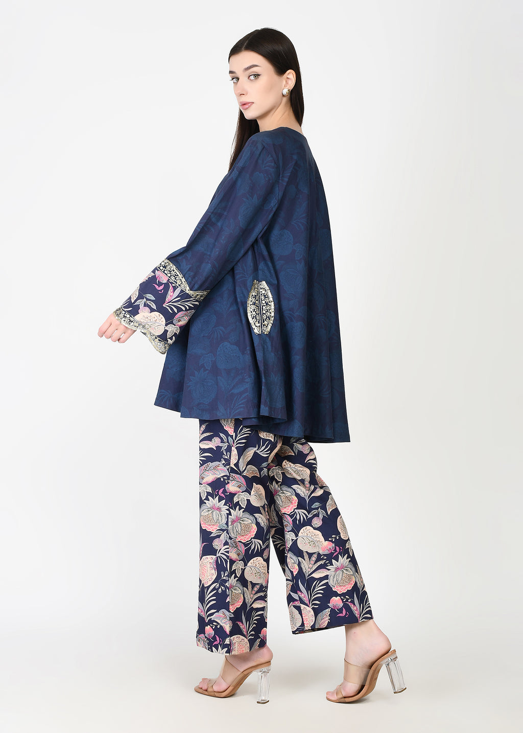 Taapsi Blue Corduroy Coord Set