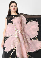 Blush Pink & Black Three Piece Kaftan Set