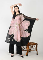 Blush Pink & Black Three Piece Kaftan Set