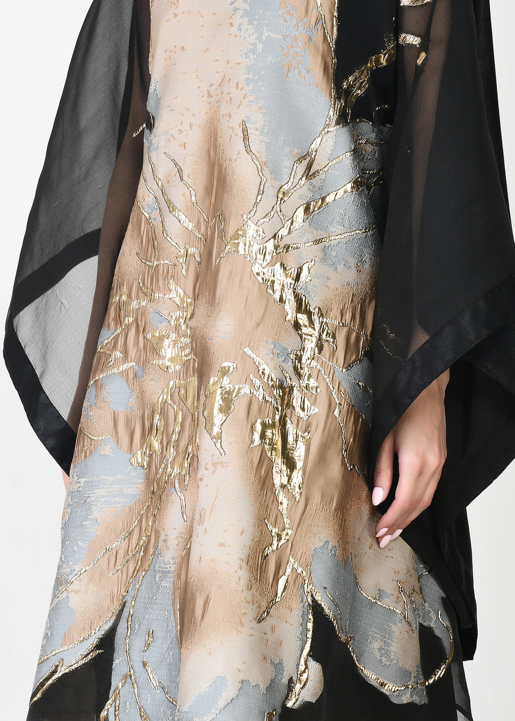 Powder Blue & Black Three-Piece Kaftan Set