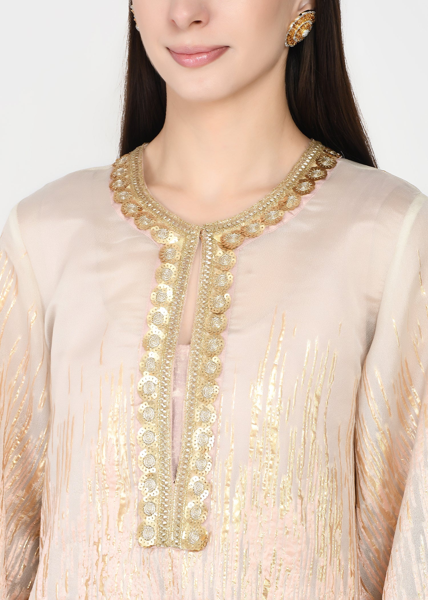 Luxe Powder Pink & Gold Sharara Coord Set