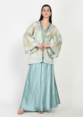 Breezy Aqua & Gold Sharara Coord Set