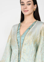 Breezy Aqua & Gold Sharara Coord Set