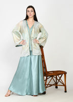 Breezy Aqua & Gold Sharara Coord Set