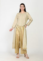 Twinkling Gold High-Low Kurta & Pants Coord Set