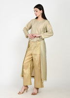 Twinkling Gold High-Low Kurta & Pants Coord Set
