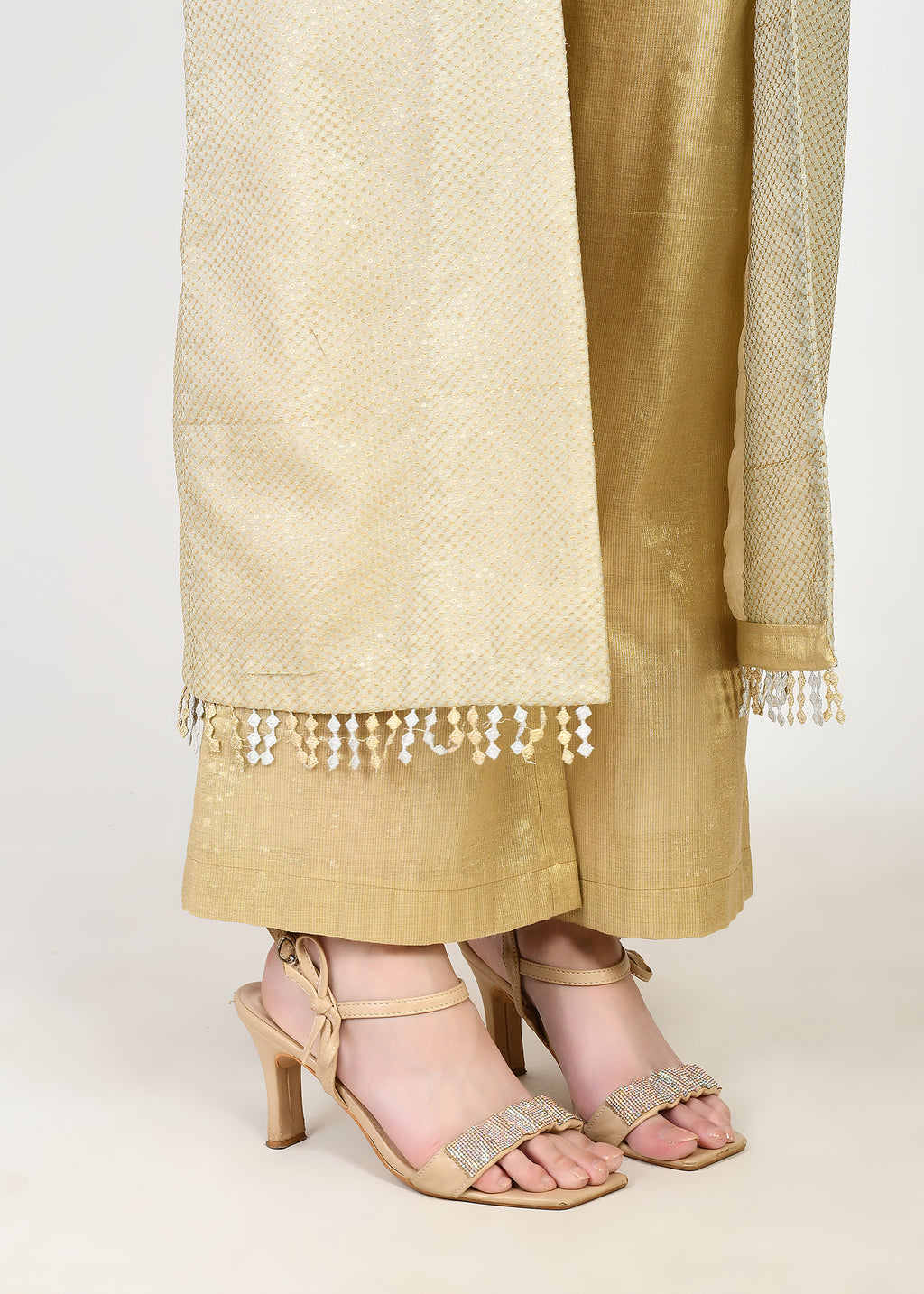 Twinkling Gold High-Low Kurta & Pants Coord Set