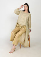 Twinkling Gold High-Low Kurta & Pants Coord Set