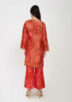 Scarlet Rose Embellished Three-Piece Kurta, Crop-Top & Pants Set