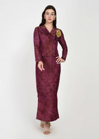 Twilight Grape Crop Blazer & Straight Skirt Set