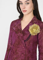 Twilight Grape Crop Blazer & Straight Skirt Set