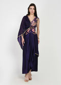 Royal Amethyst Draped Skirt Set