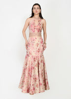 Blush Rose Couture Crop-top Skirt Set