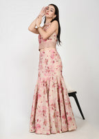 Blush Rose Couture Crop-top Skirt Set