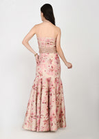 Blush Rose Couture Crop-top Skirt Set