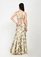 Ivory Gold Luxe Crop-top Skirt Ensemble