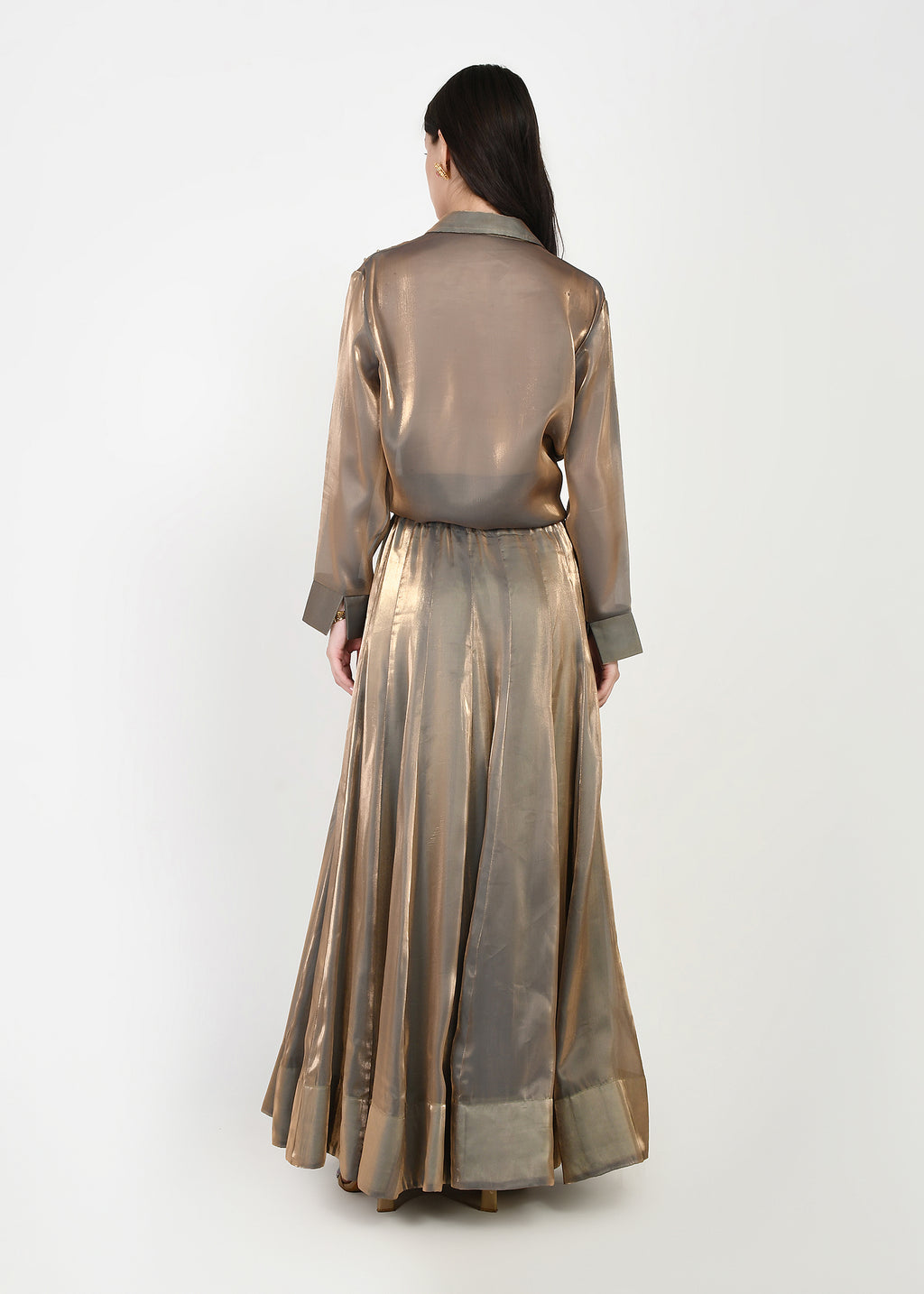 Moonlit Gold Indo-Western Shirt & Skirt Ensemble