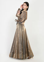 Moonlit Gold Indo-Western Shirt & Skirt Ensemble