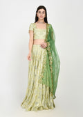 Lime Lux & Emerald Green Lehenga with Cutwork Dupatta
