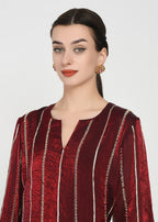 Royale Crimson Cutwork Kurta & Bellbottom Set with Banarasi Dupatta