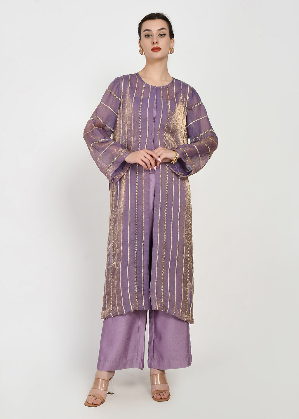 Lavender Orchid Jacket Kurta Set