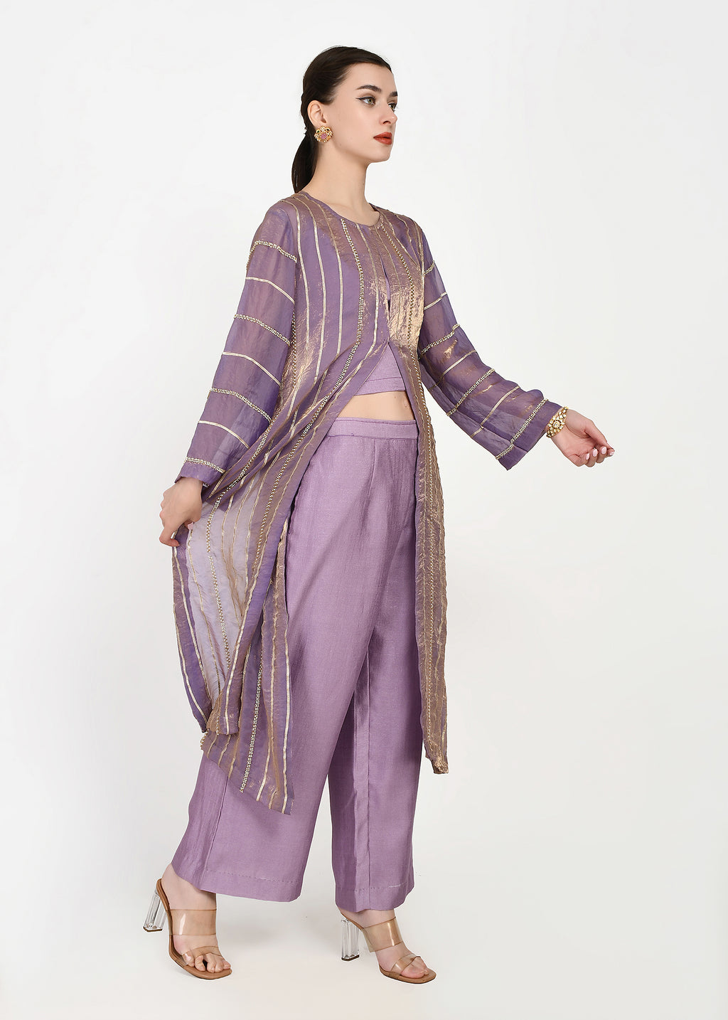 Lavender Orchid Jacket Kurta Set