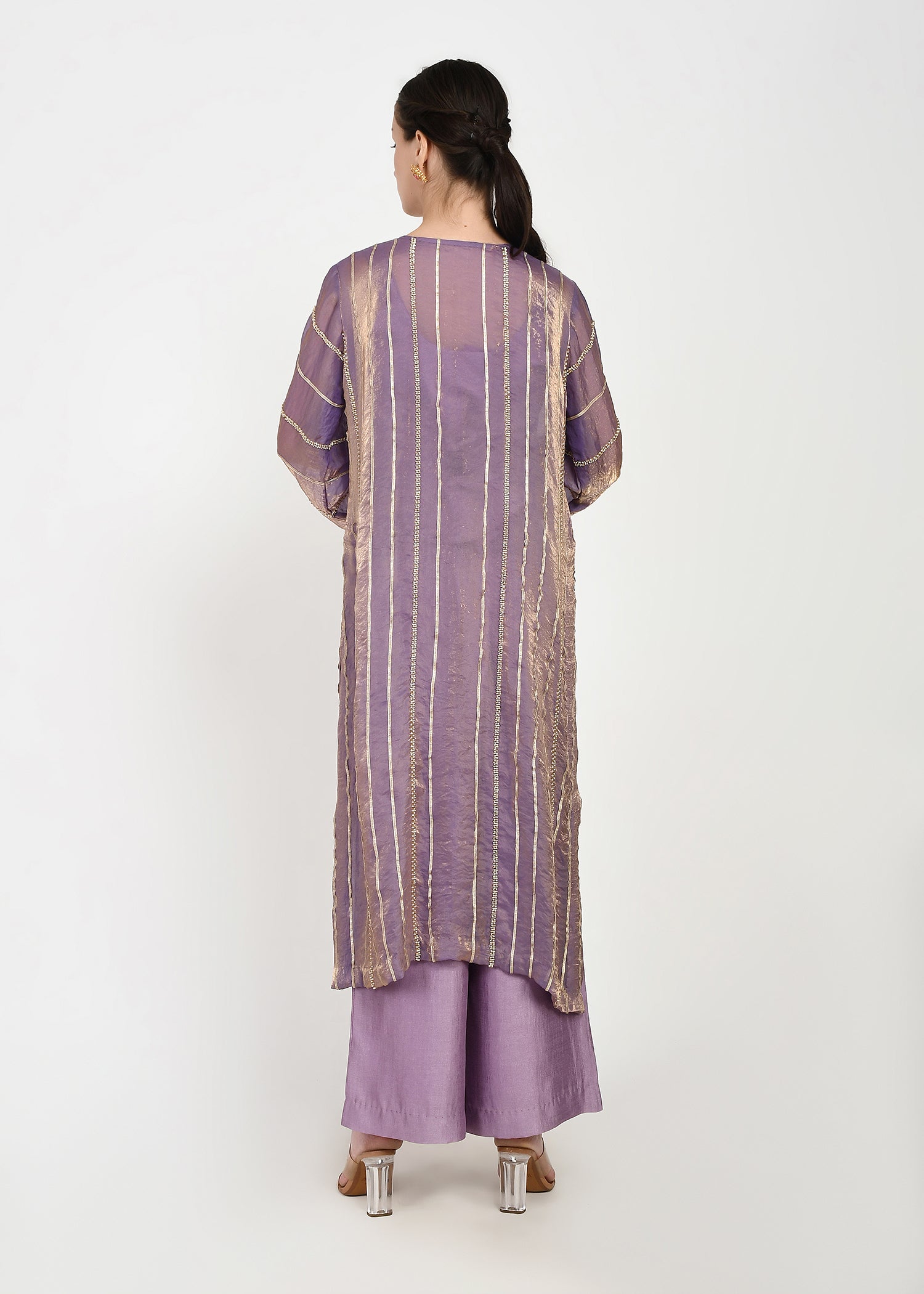Lavender Orchid Jacket Kurta Set