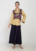 Shirt, Jacket & Sharara Three-Piece Set – Purple & Floral