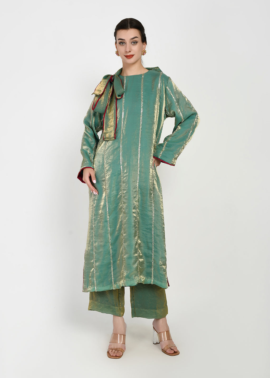 Noor-e-Mint Glam Bow Kurta Set