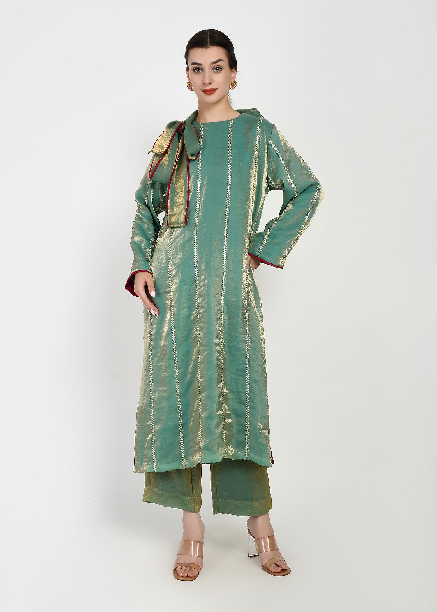 Noor-e-Mint Glam Bow Kurta Set