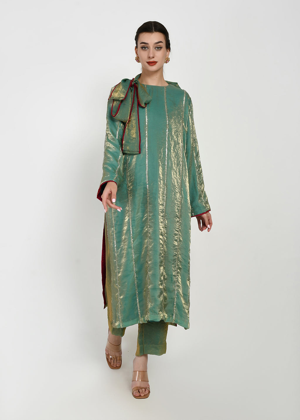 Noor-e-Mint Glam Bow Kurta Set
