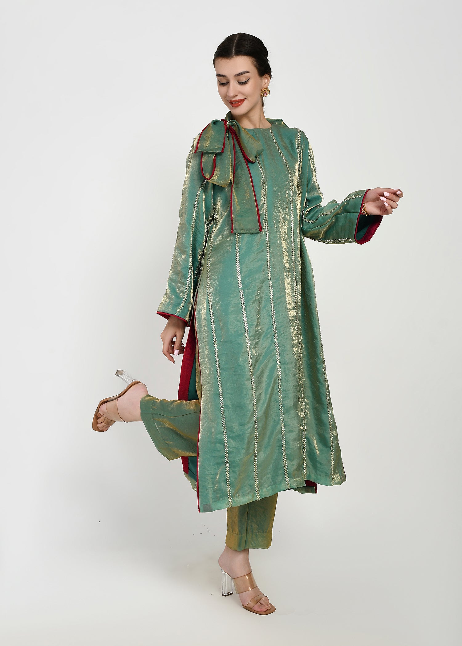 Noor-e-Mint Glam Bow Kurta Set