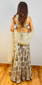 Ivory Gold Luxe Crop-top Skirt Ensemble