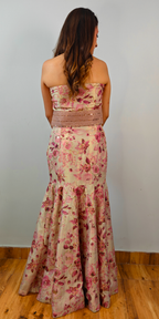Blush Rose Couture Crop-top Skirt Set