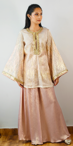 Luxe Powder Pink & Gold Sharara Coord Set