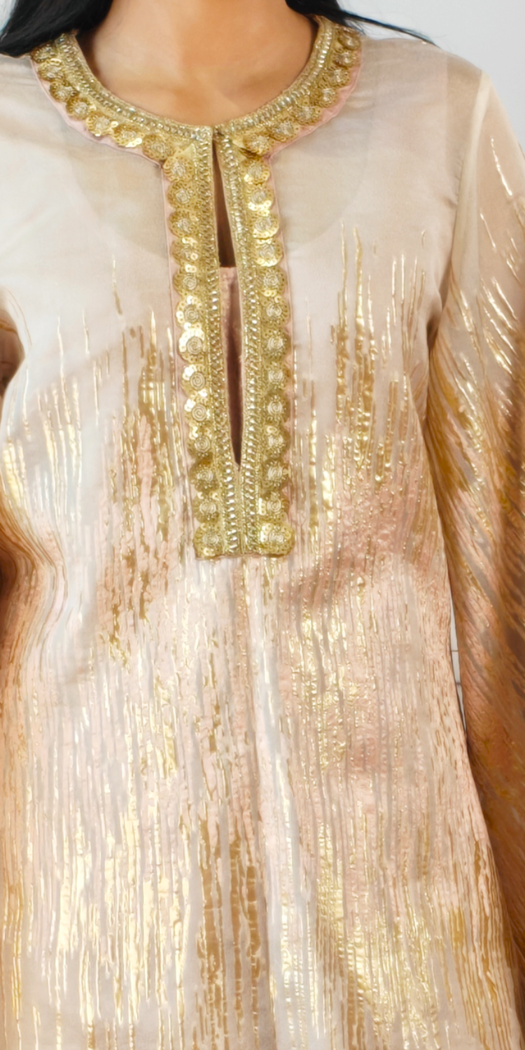 Luxe Powder Pink & Gold Sharara Coord Set