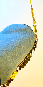 Denim Heart Charm Bag