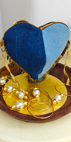 Denim Heart Charm Bag