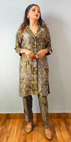 Olive Dusk Blazer-Style Kurta & Pants Set