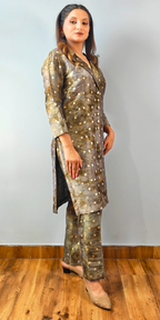 Olive Dusk Blazer-Style Kurta & Pants Set