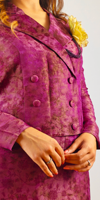 Twilight Grape Crop Blazer & Straight Skirt Set